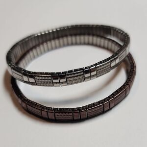Milor Stainless Steel Brown And Silver Stretch Bracelets